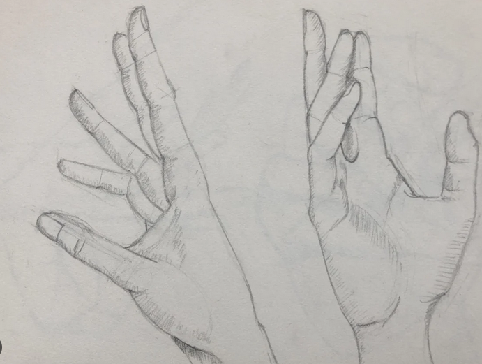 two fingers showing finger drawing