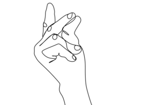 A hand showing finger drawing for beginners 
